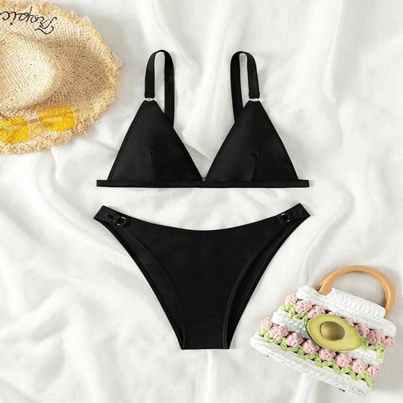 Two-Piece Triangle Bikini Set with Side Ring Details view 8