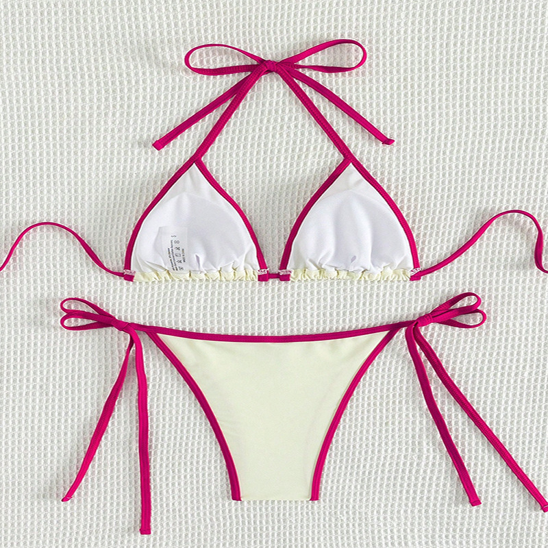 Triangle Halter Bikini Set with Side Tie Bottom view 6