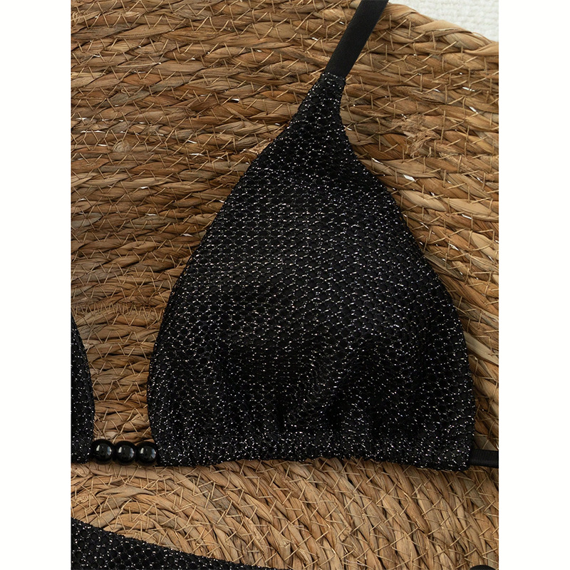 Triangle Halter Bikini Set with Side Tie Bottoms view 5