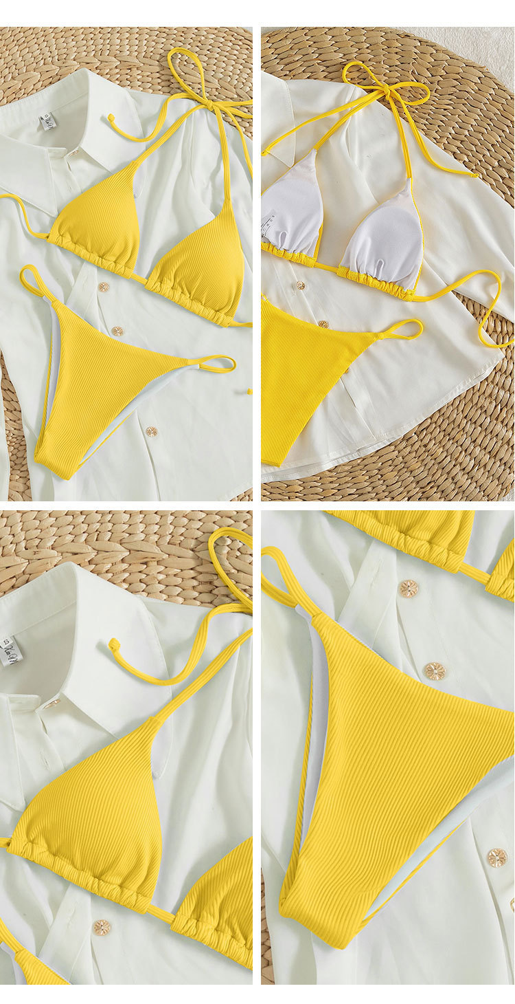 Triangle Halter Bikini Set with Side Tie Bottoms view 23