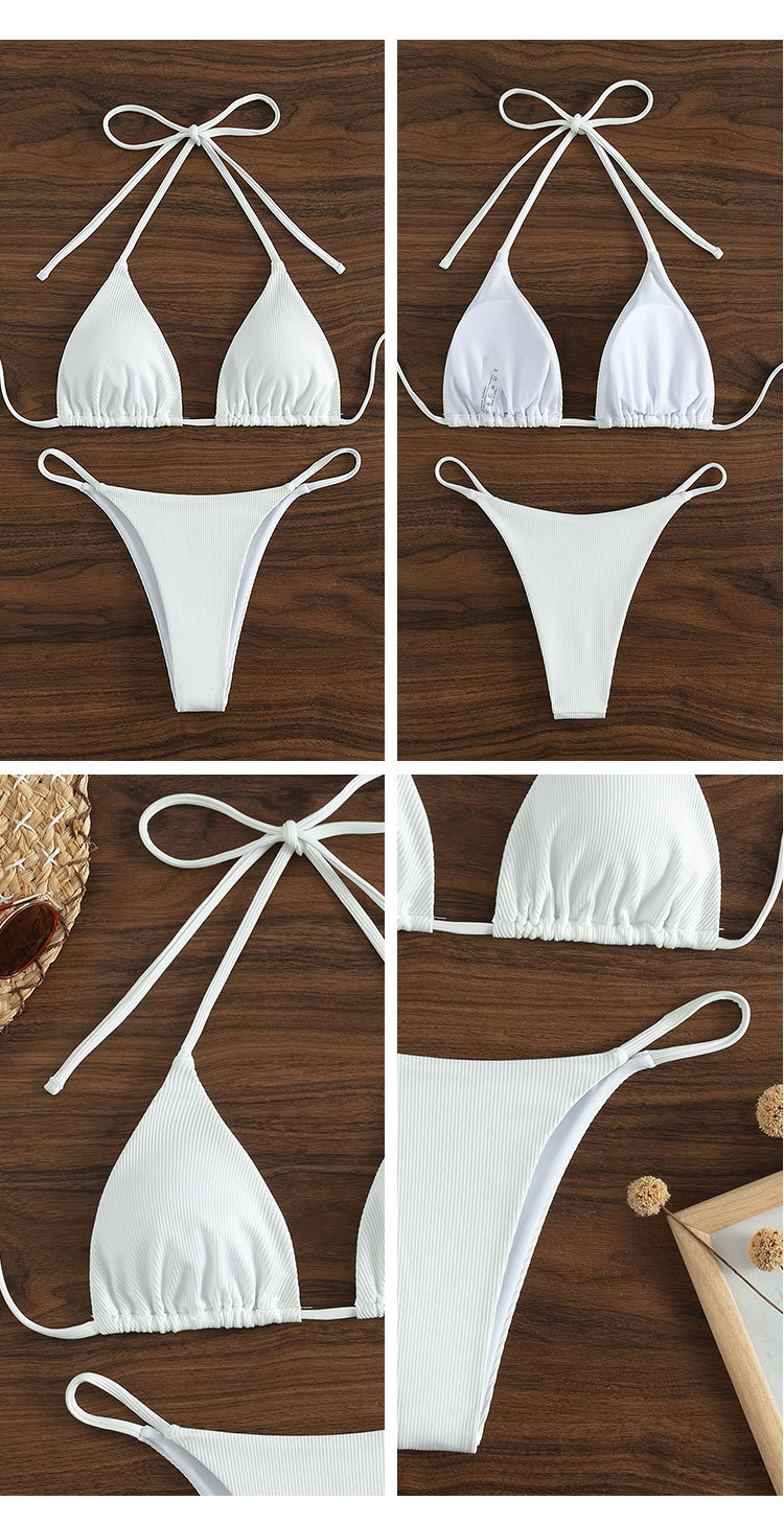 Triangle Halter Bikini Set with Side Tie Bottoms view 25