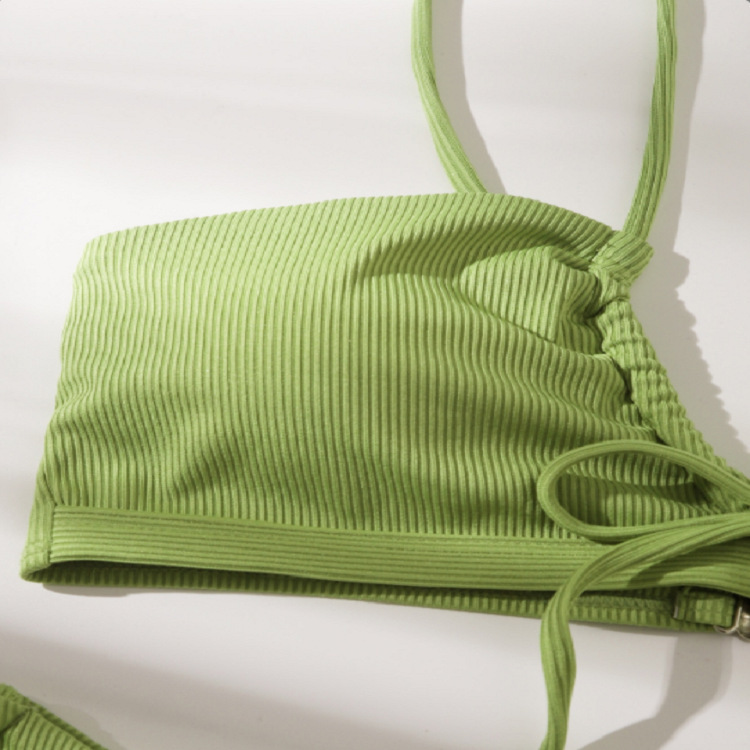 Halter Neck Two-Piece Bikini Set with Front Tie and Side Ties view 6