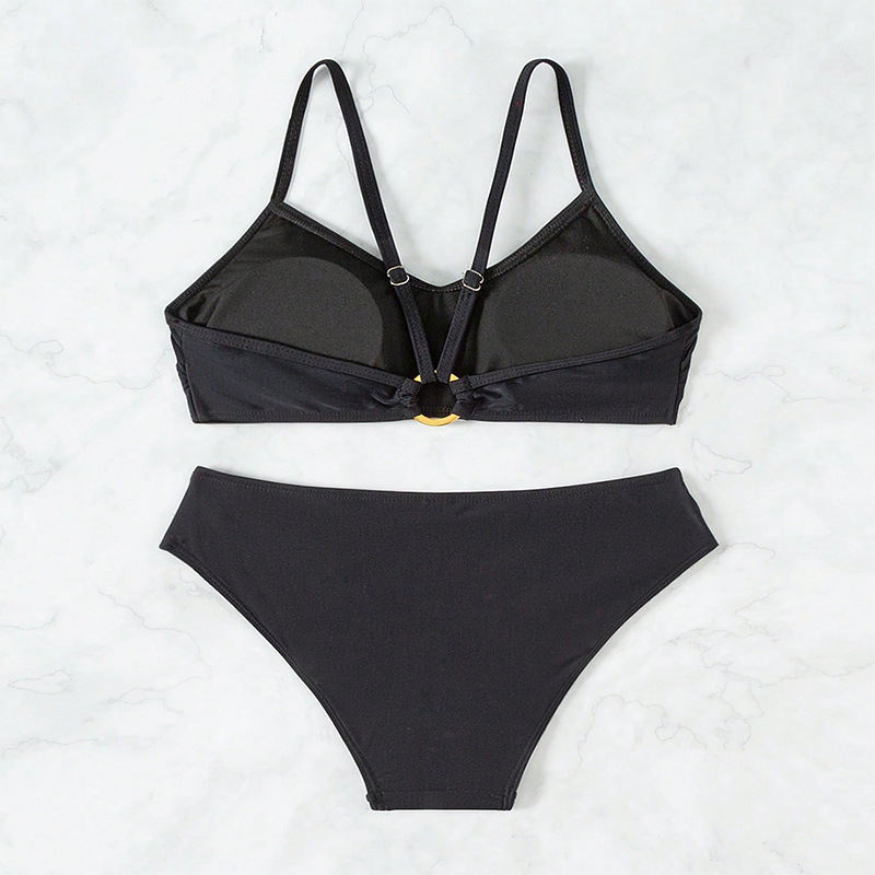 Scoop Neck Bikini Set with Racerback and Ring Detail view 12