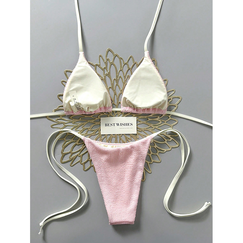 Two-Piece Halter Bikini Set with Triangle Cups and Tie-Side Bottoms view 11
