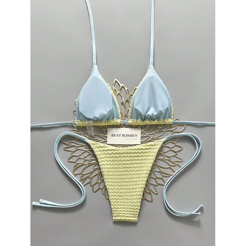 Two-Piece Halter Bikini Set with Triangle Cups and Tie-Side Bottoms view 16