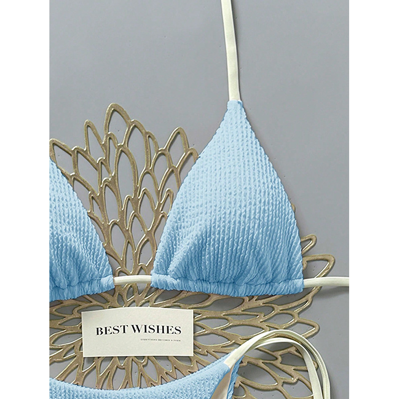 Two-Piece Halter Bikini Set with Triangle Cups and Tie-Side Bottoms view 17