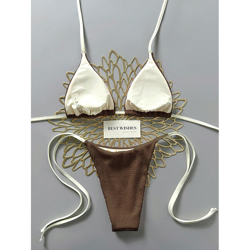 Two-Piece Halter Bikini Set with Triangle Cups and Tie-Side Bottoms view 20