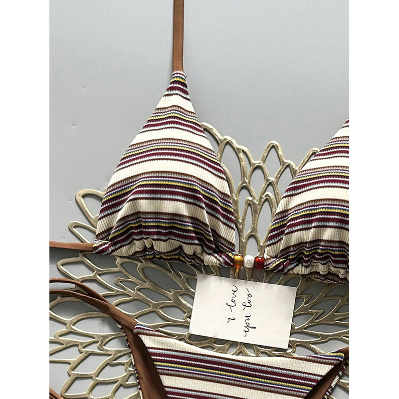 Two-Piece Halter Bikini Set with Triangle Cups and Tie-Side Bottoms view 7