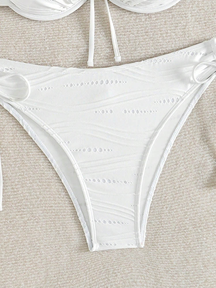Two-Piece Triangle Bikini Set with Front Tie and Side Ties view 15