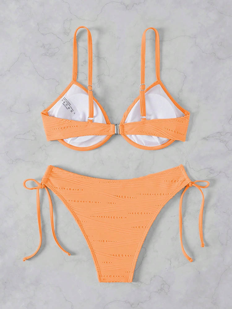 Two-Piece Triangle Bikini Set with Front Tie and Side Ties view 18
