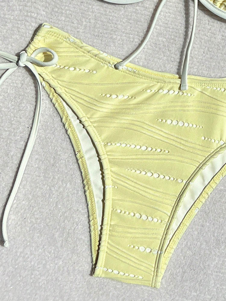 Two-Piece Triangle Bikini Set with Front Tie and Side Ties view 27