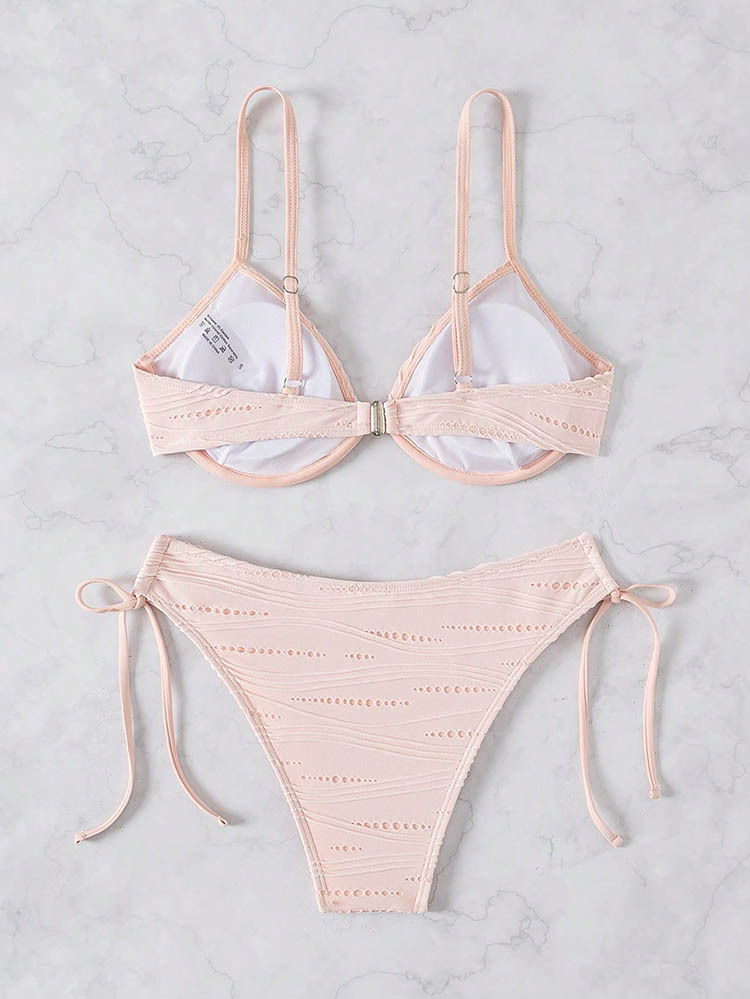 Two-Piece Triangle Bikini Set with Front Tie and Side Ties view 33