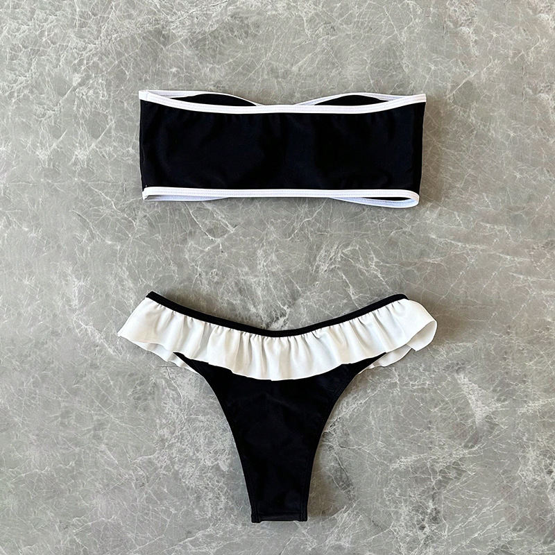 Ruffled Bandeau Bikini Set view 4