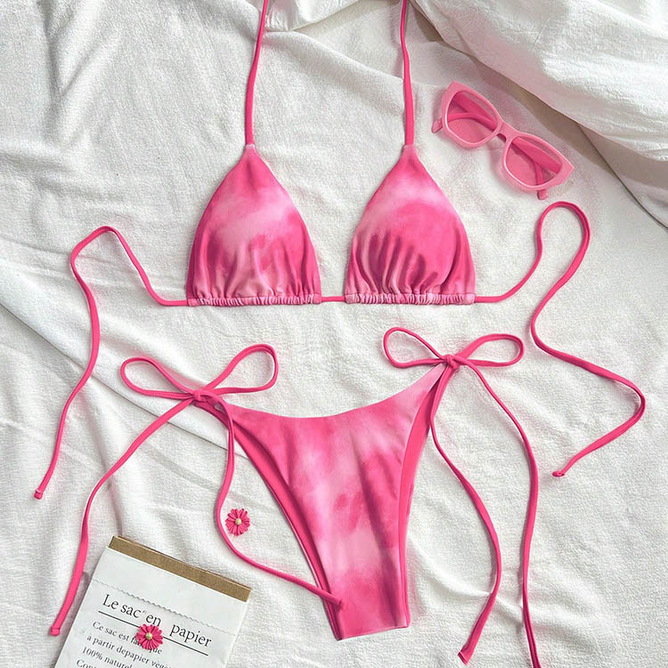 Triangle Halter Bikini Set with Side Ties view 30