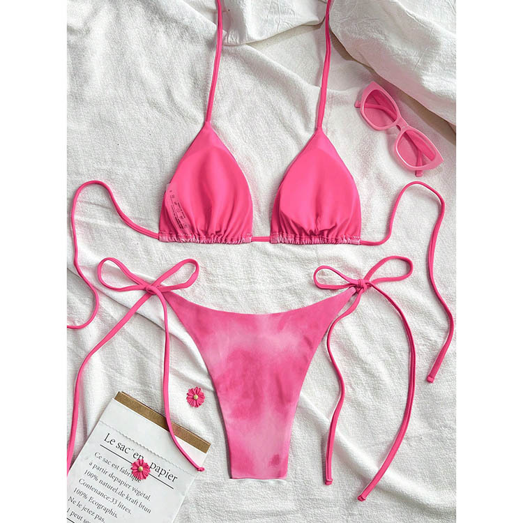 Triangle Halter Bikini Set with Side Ties view 32
