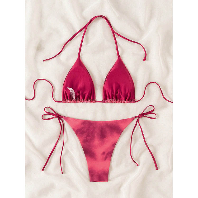 Triangle Halter Bikini Set with Side Ties view 45