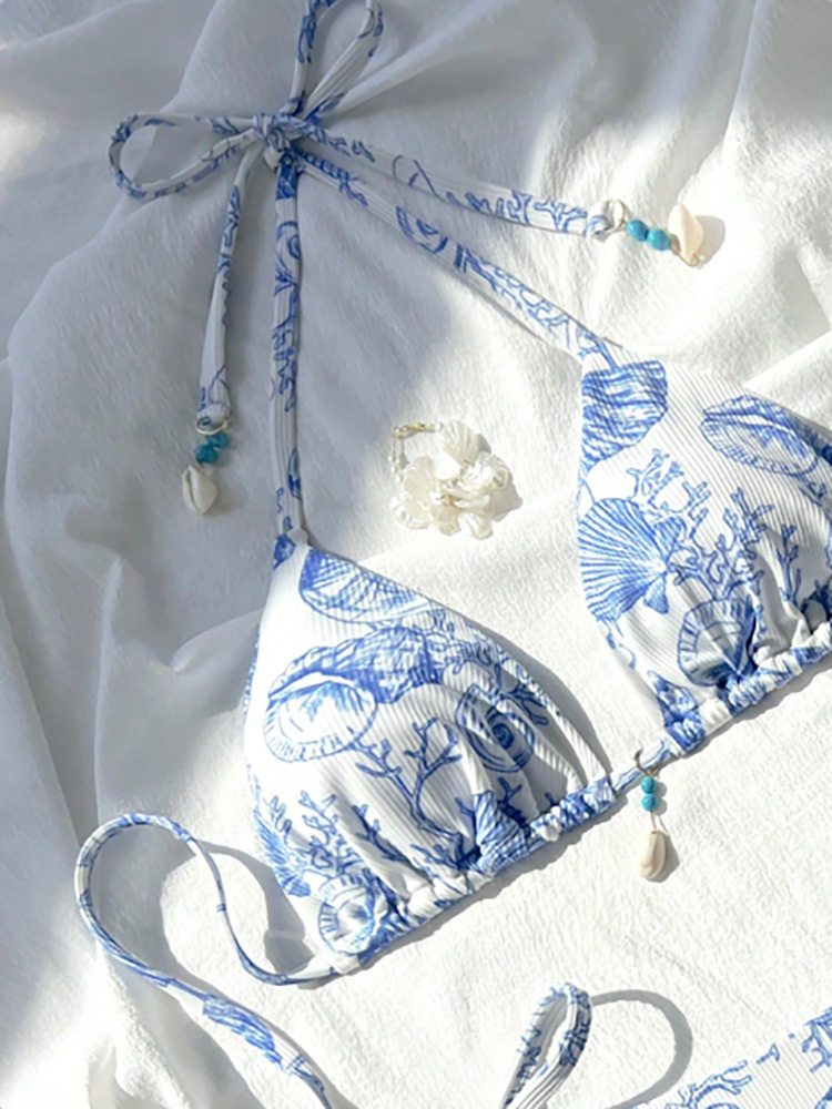 Two-Piece Halter Bikini Set with Tie-Side Bottoms view 6