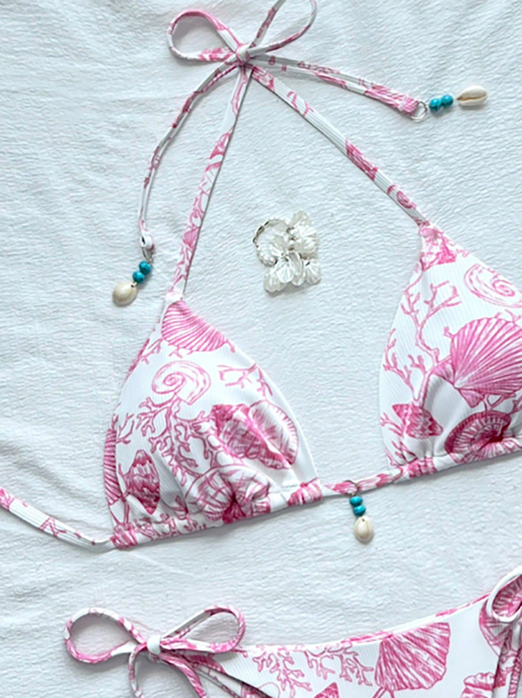 Two-Piece Halter Bikini Set with Tie-Side Bottoms view 8