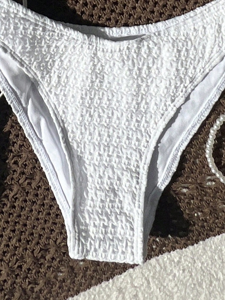 Halter Neck Triangle Bikini Set with Adjustable Ties view 10