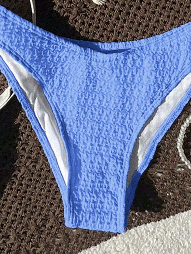 Halter Neck Triangle Bikini Set with Adjustable Ties view 6