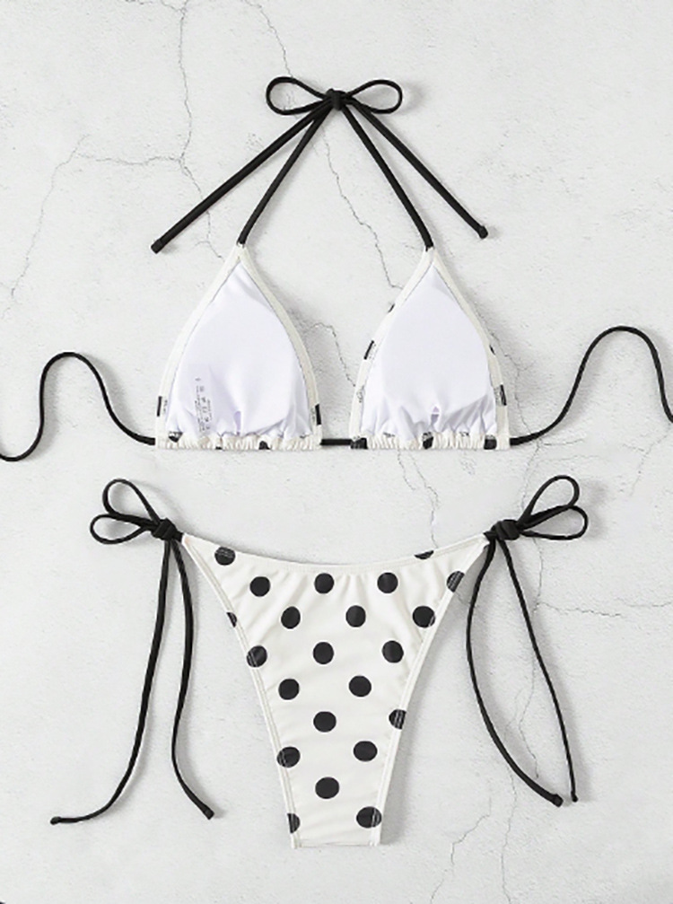 Two-Piece Triangle Bikini Set with Halter Neck and Side Ties view 12