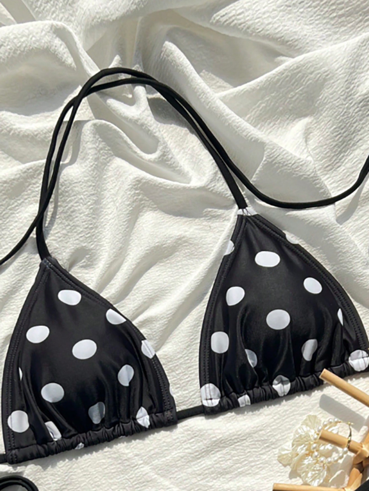 Two-Piece Triangle Bikini Set with Halter Neck and Side Ties view 14