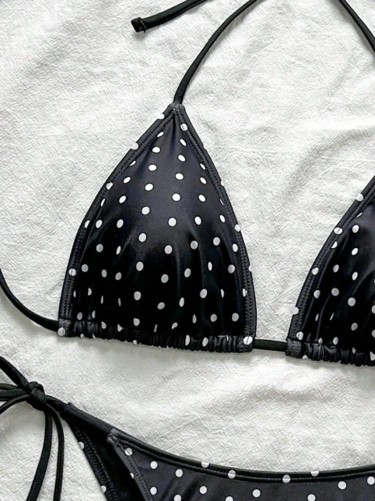 Two-Piece Triangle Bikini Set with Halter Neck and Side Ties view 24