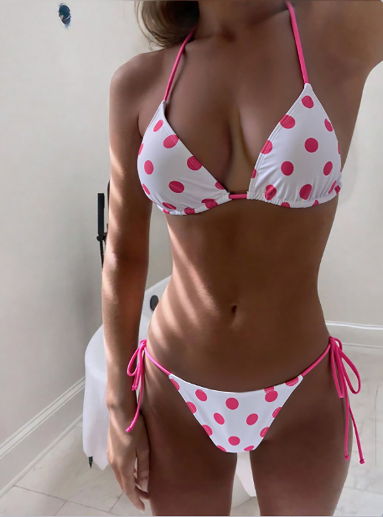 Two-Piece Triangle Bikini Set with Halter Neck and Side Ties view 26