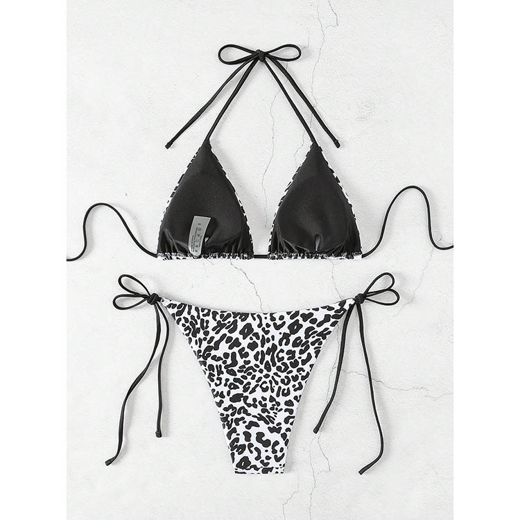 Two-Piece Triangle Bikini Set with String Ties view 6