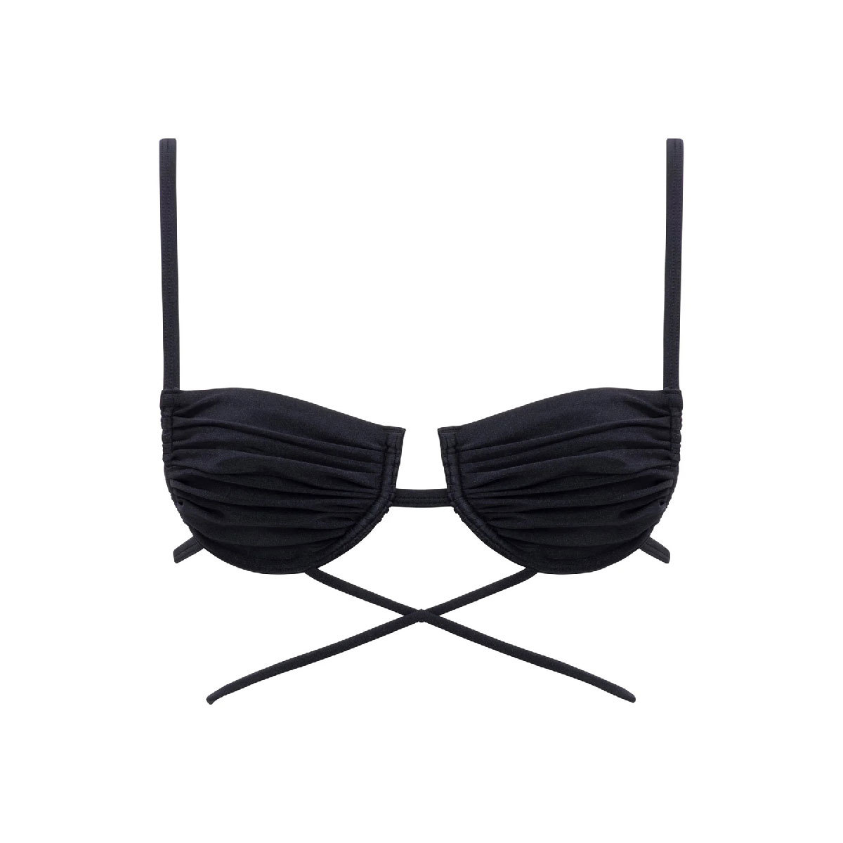 Strappy Ruched Bikini Set with Tie-side Thong view 8