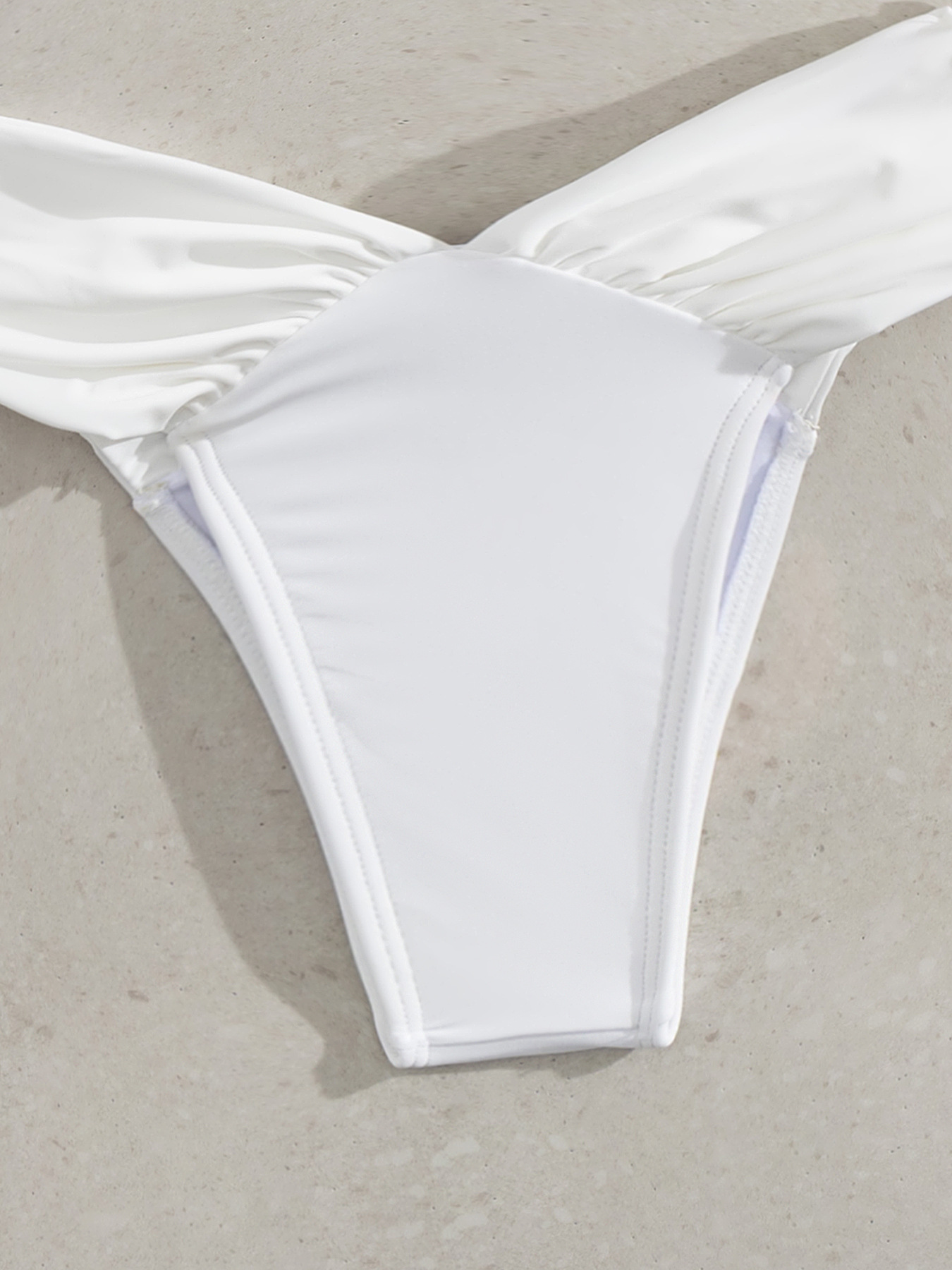 White Underwire Bandeau Bikini Set with High-Cut Briefs