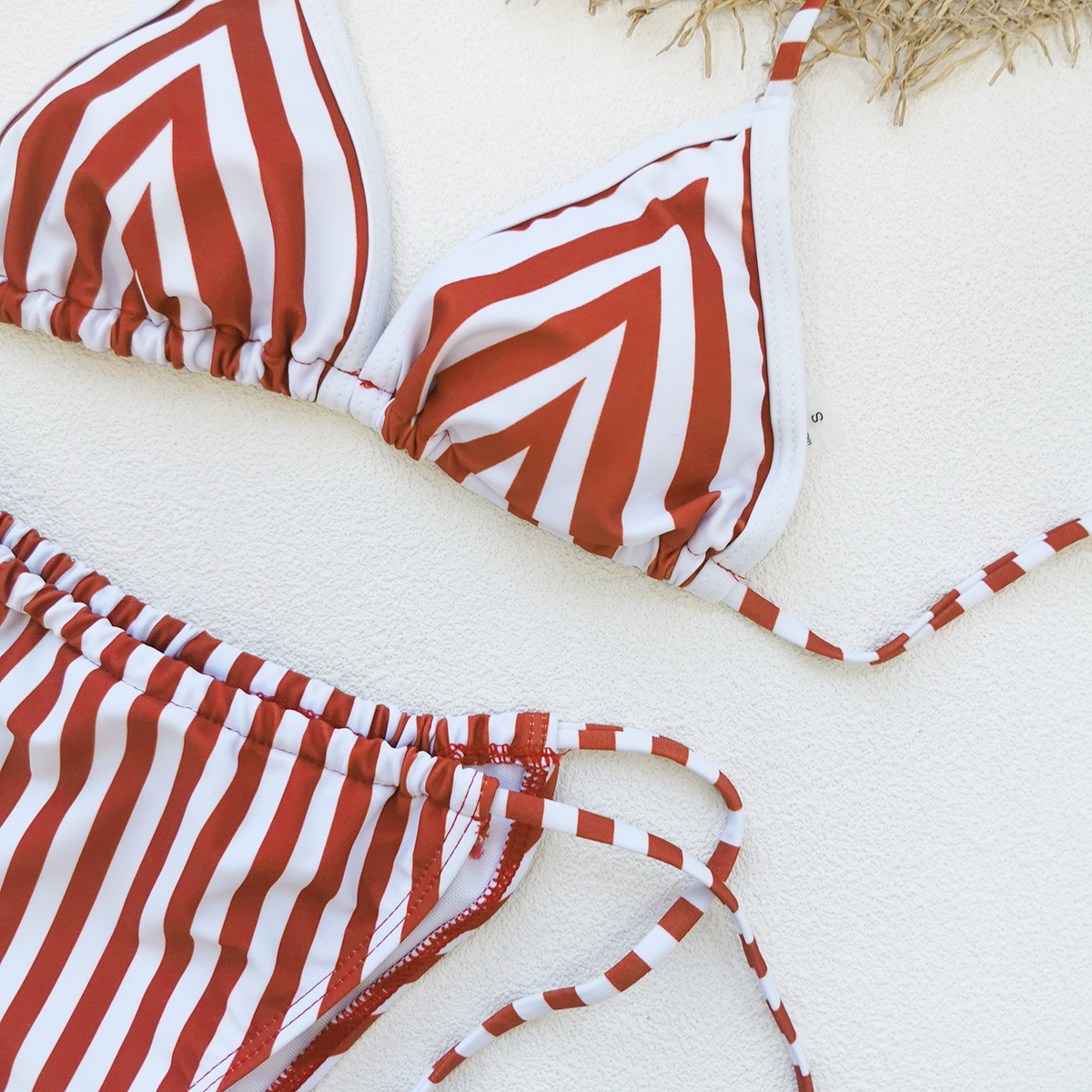 Two-Piece Bikini Set with Triangle Halter Top and High-Waist Bottom view 5