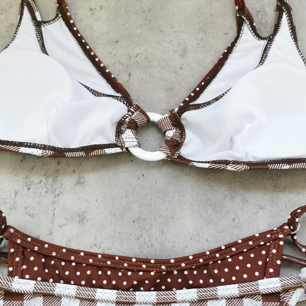 Two-Piece Triangle String Bikini Set with Ring Detail view 9