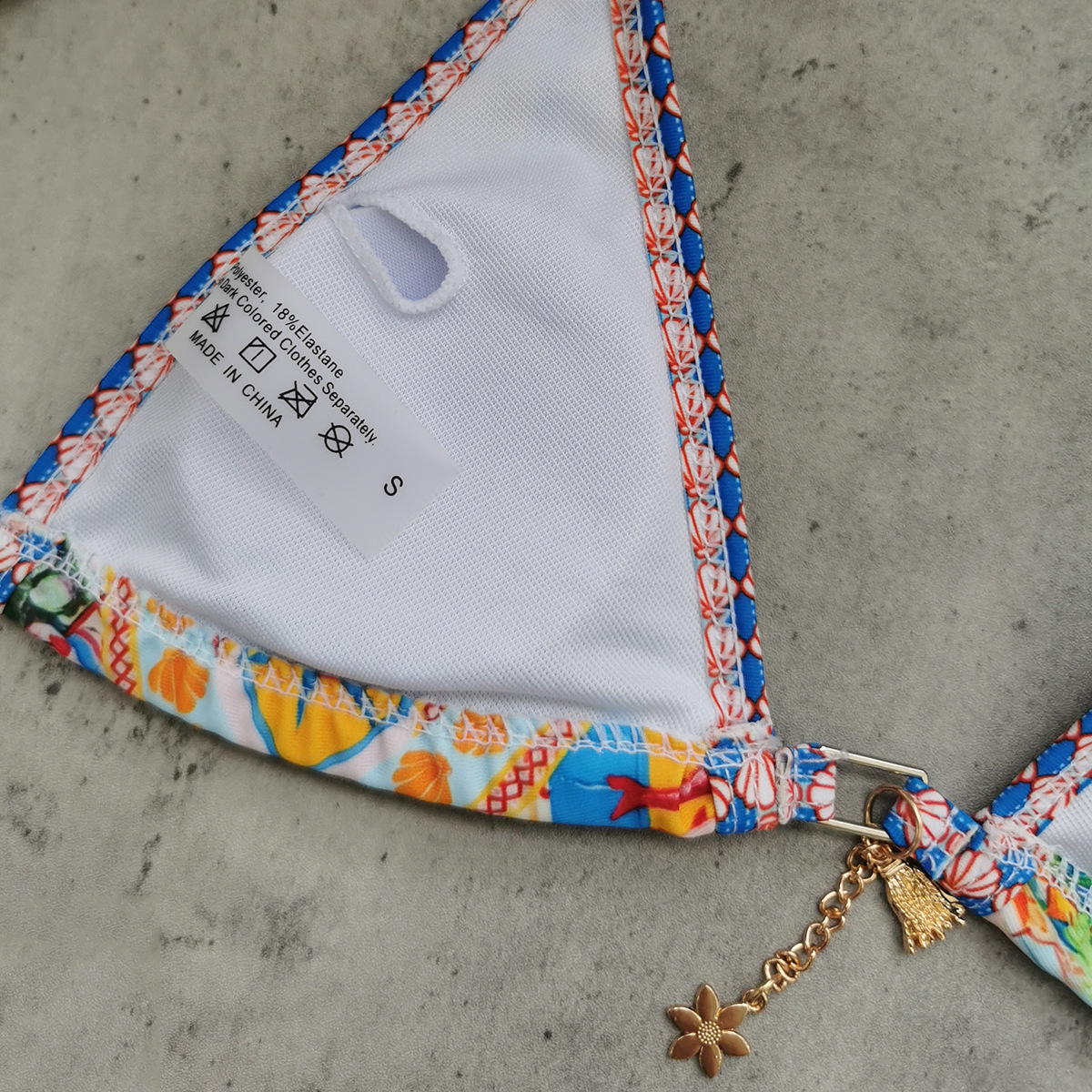 Women's Halter Triangle Bikini Set with Charm view 9