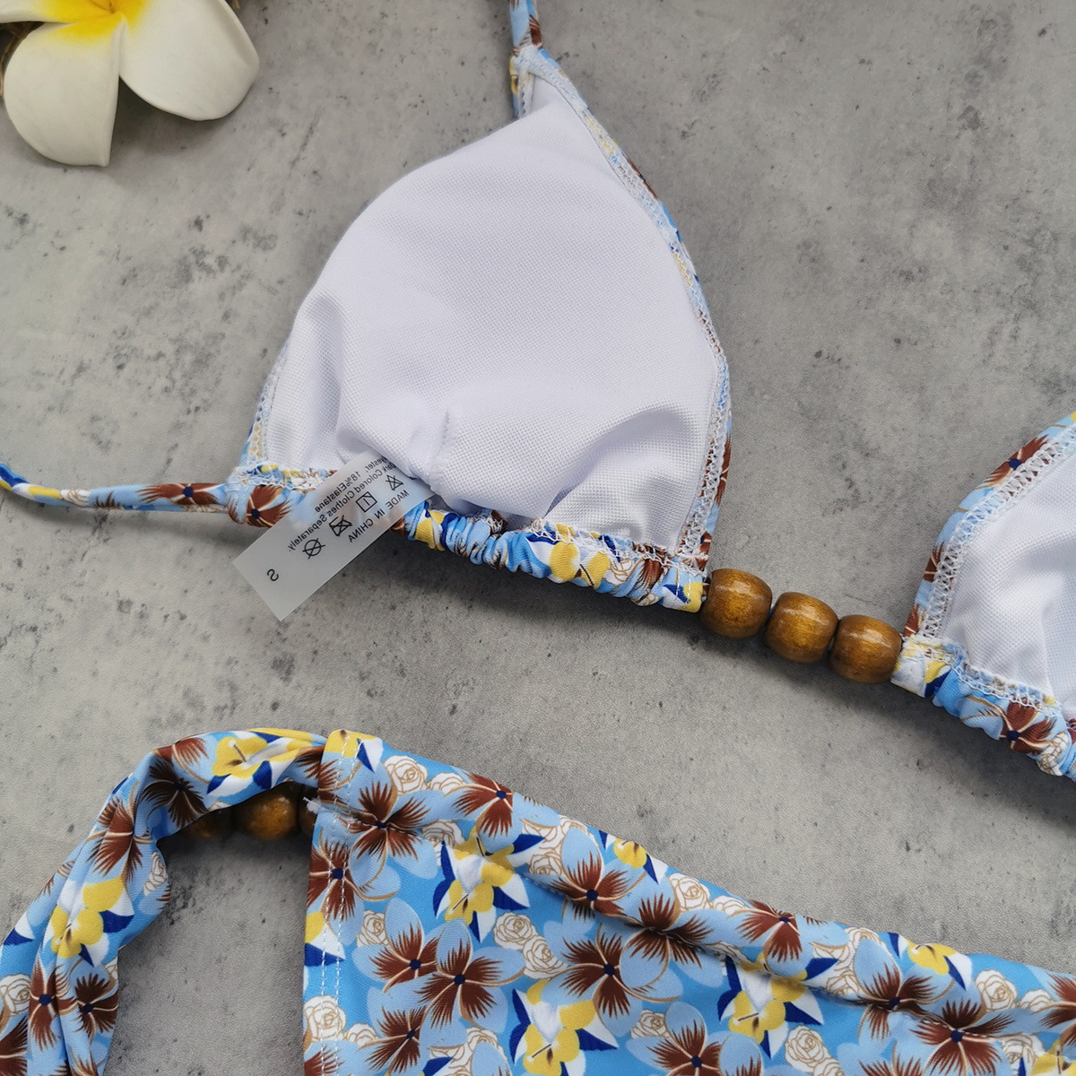 Two-Piece Bikini Set with Triangle Cups and Side Tie Bottoms view 6