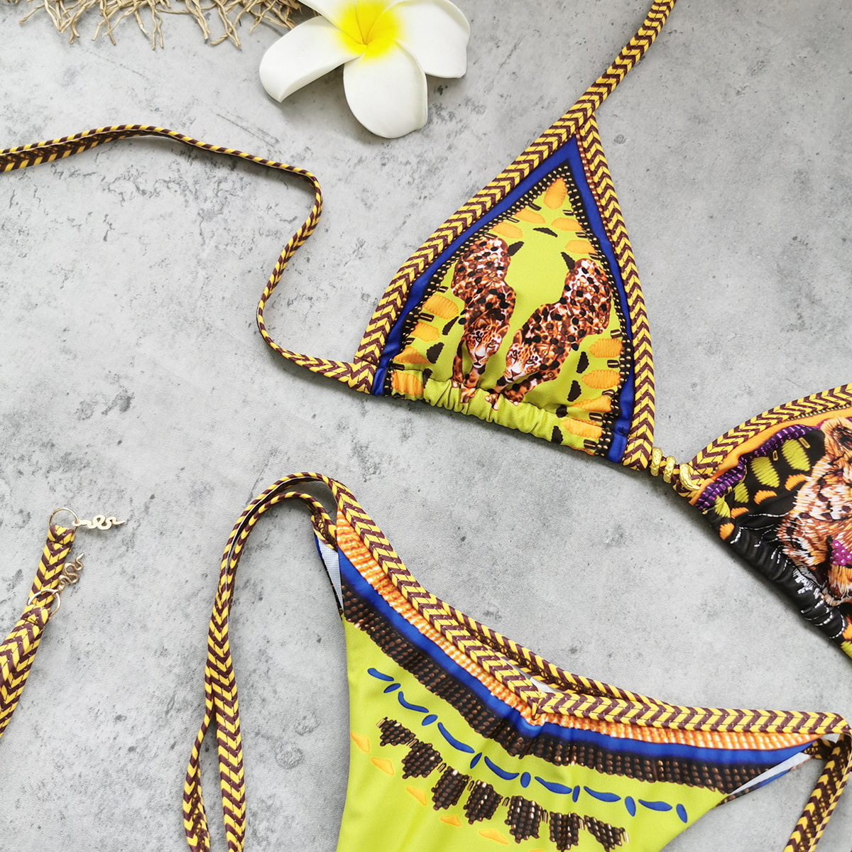 Halter Triangle Bikini Set with Side Tie Bottoms view 4