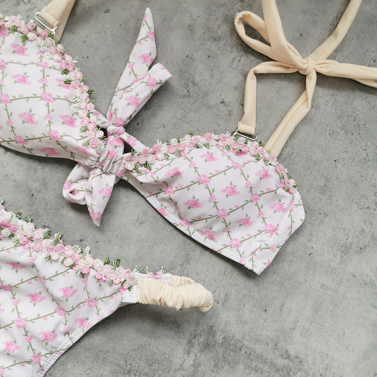 Tie-Shoulder Bow-Front Two-Piece Bikini Set view 4