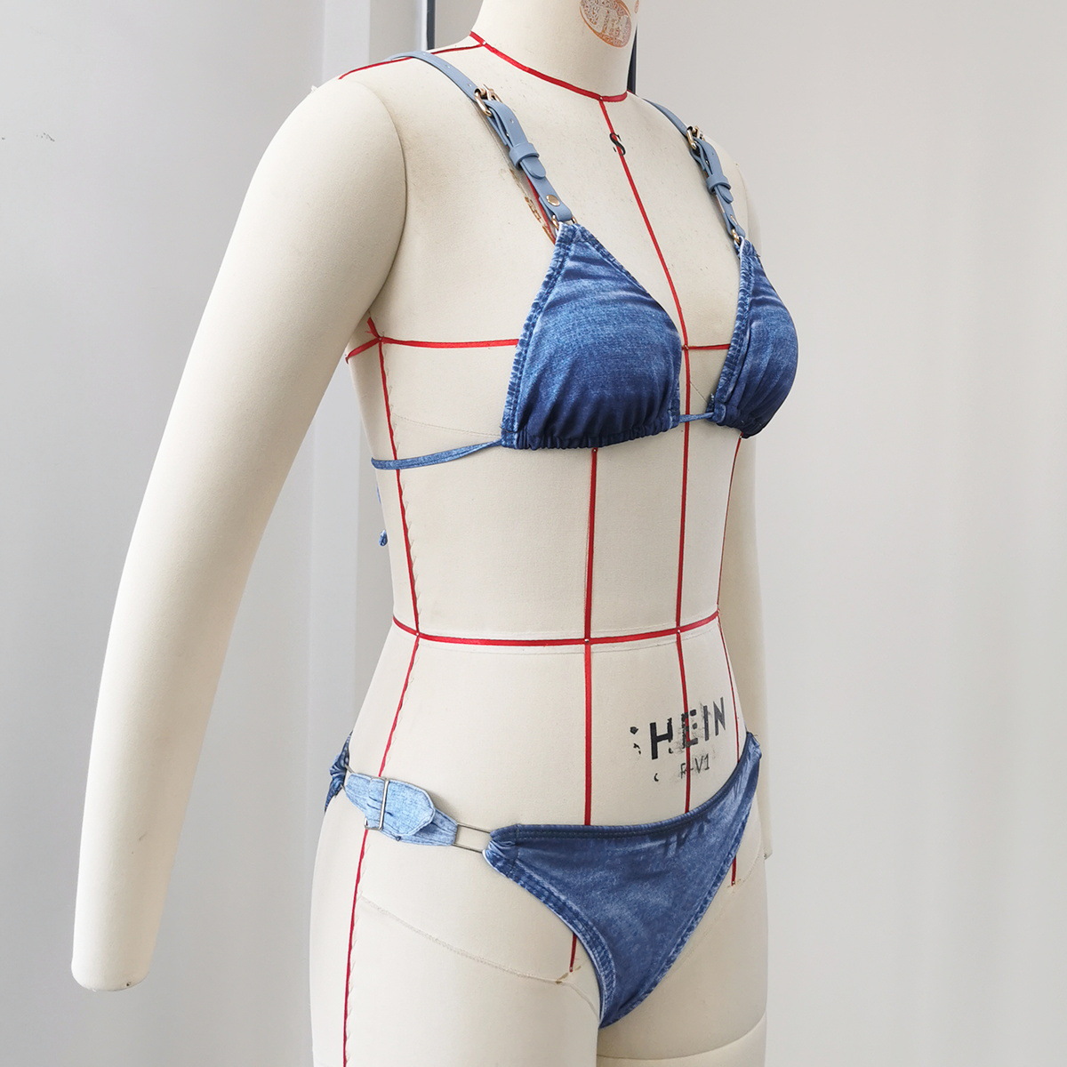 Two-Piece Bikini Set with Triangle Top and Adjustable Side Buckle Bottoms view 11
