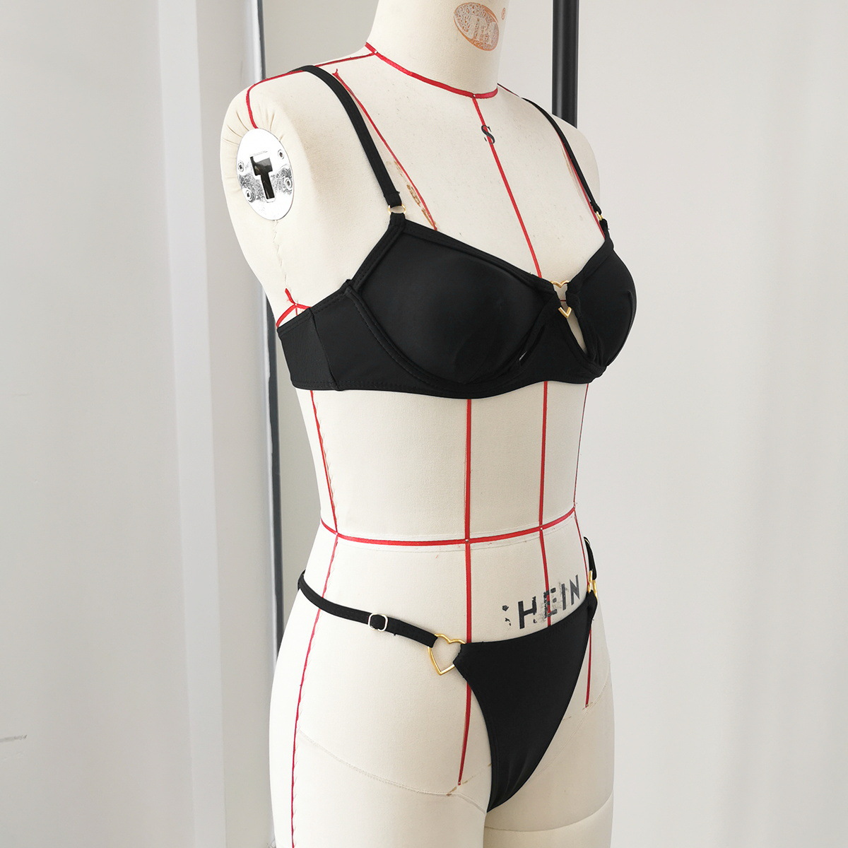 Two-Piece Bikini Set with Cutout Top and Side-Ring Bottoms view 7