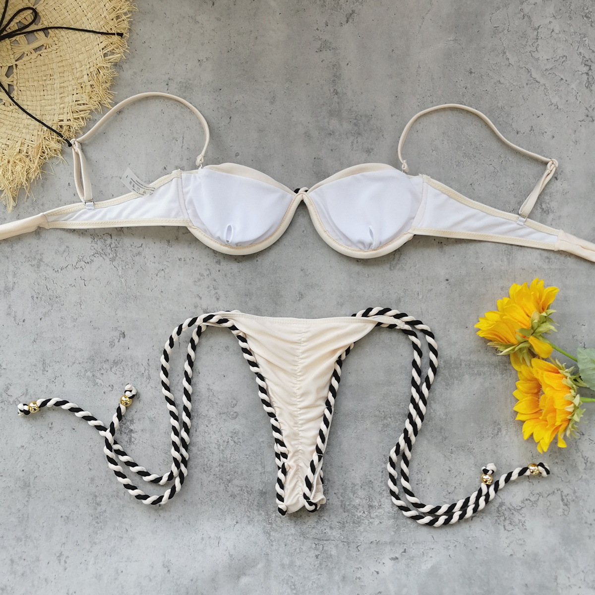 Two-Piece Twisted Rope Bandeau Bikini Set view 8