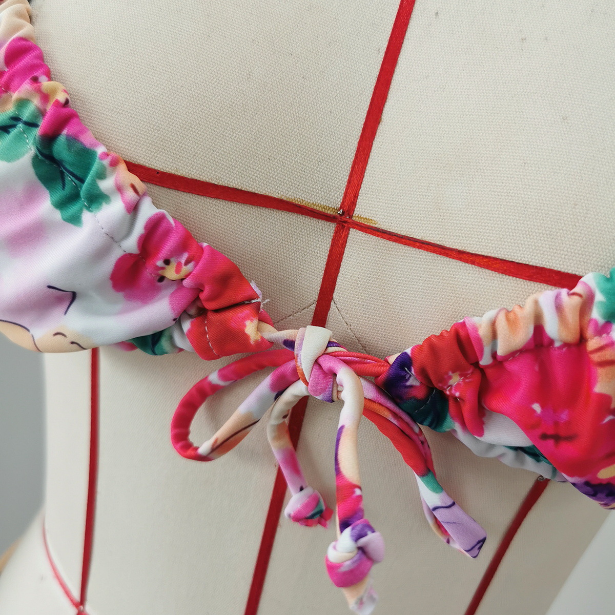 Wide Strap Front Tie Bikini Set view 12