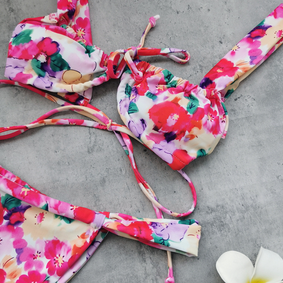 Wide Strap Front Tie Bikini Set view 5