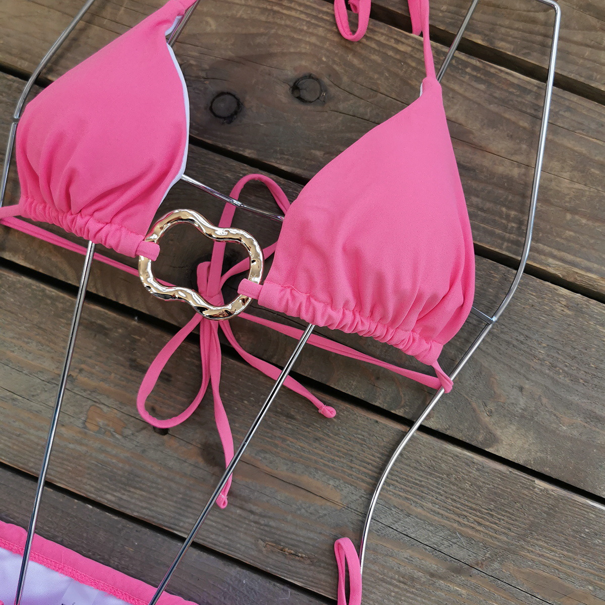 Two-Piece Halter Bikini with Ring Accents view 10