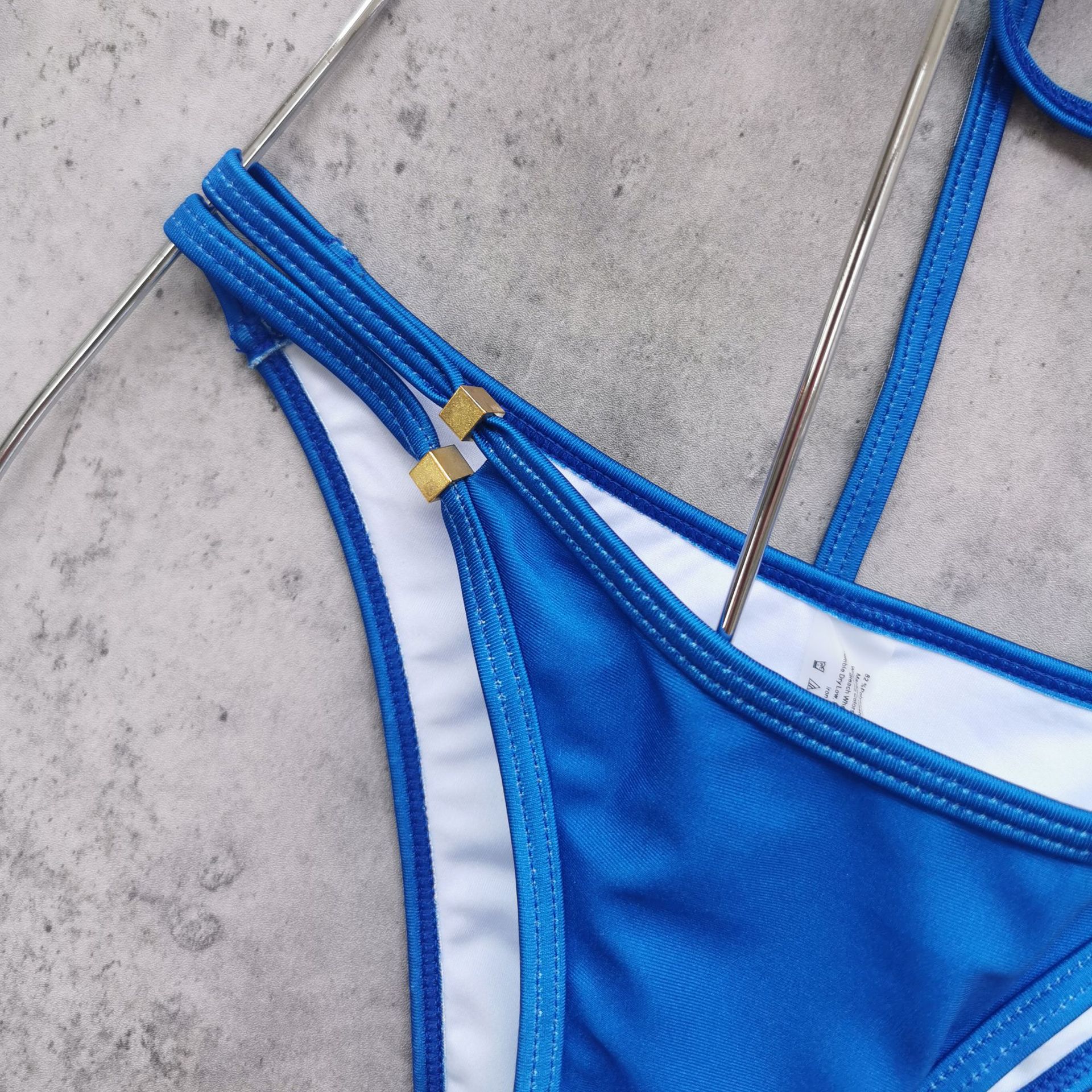 Twisted Bandeau Bikini Set with Low-Rise Strappy Bottom view 6