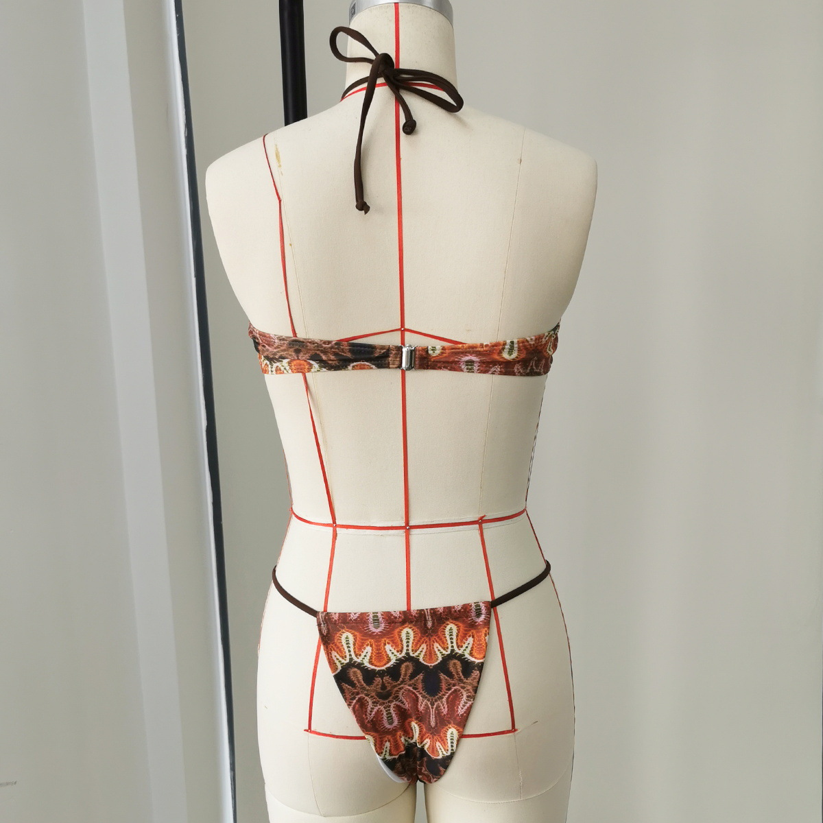 Halter Bandeau Bikini with Ruffled Skirt Set view 13