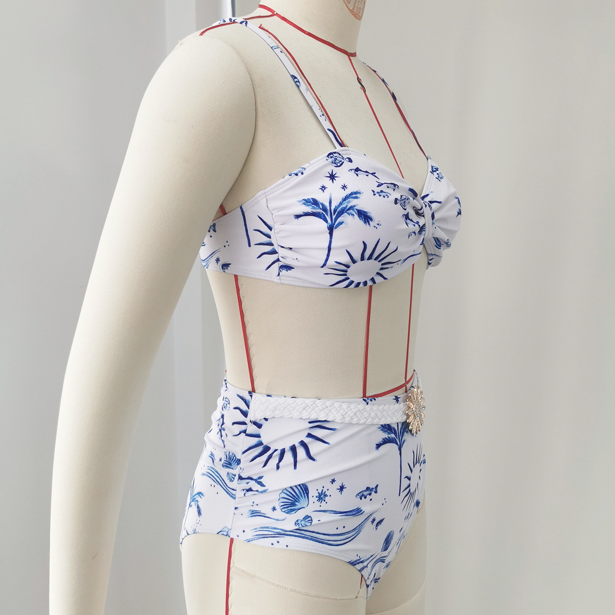 Two-Piece Twist Front Bikini Set with High-Waist Bottom view 10