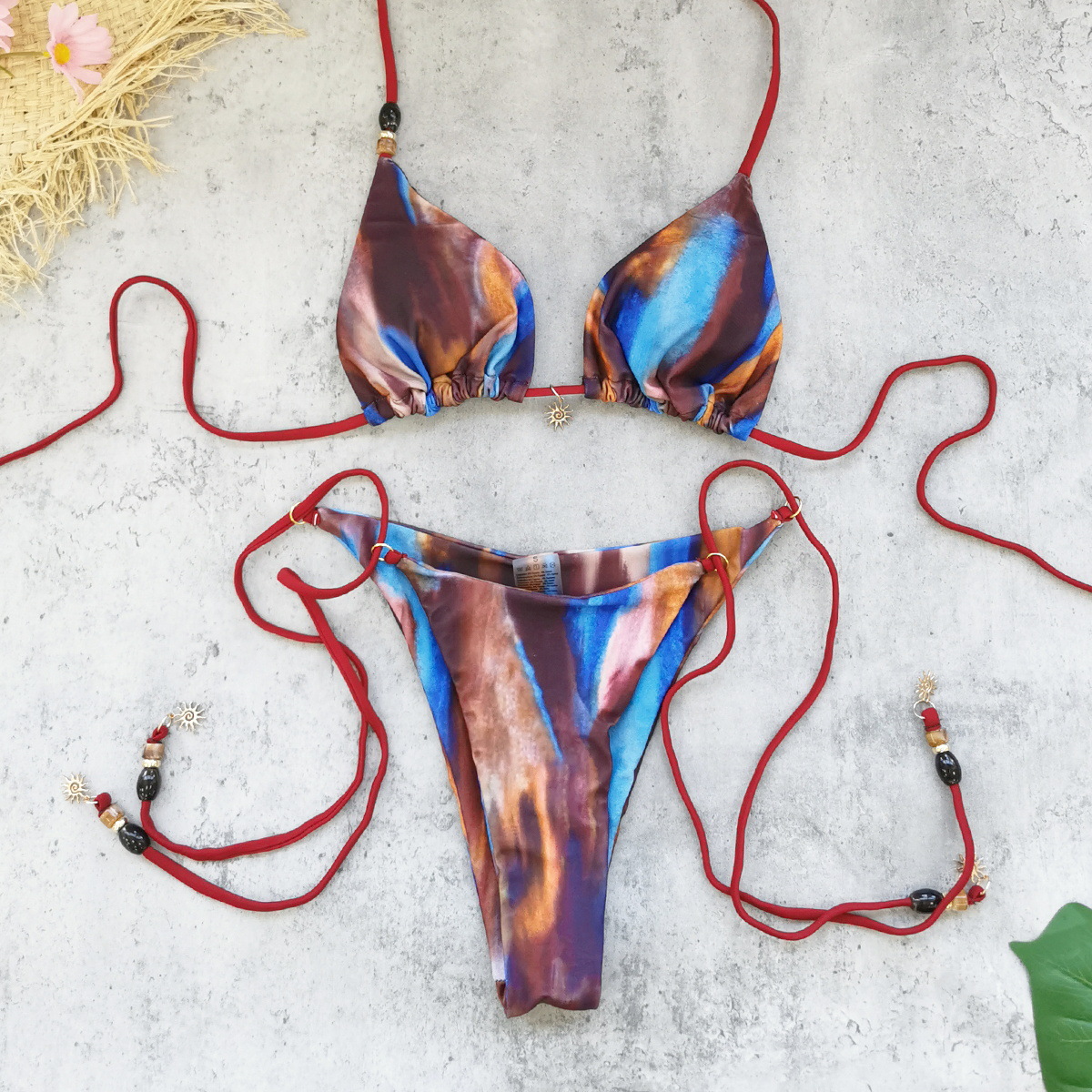 Women's Two-Piece Halter Side-Tie Bikini Set view 5
