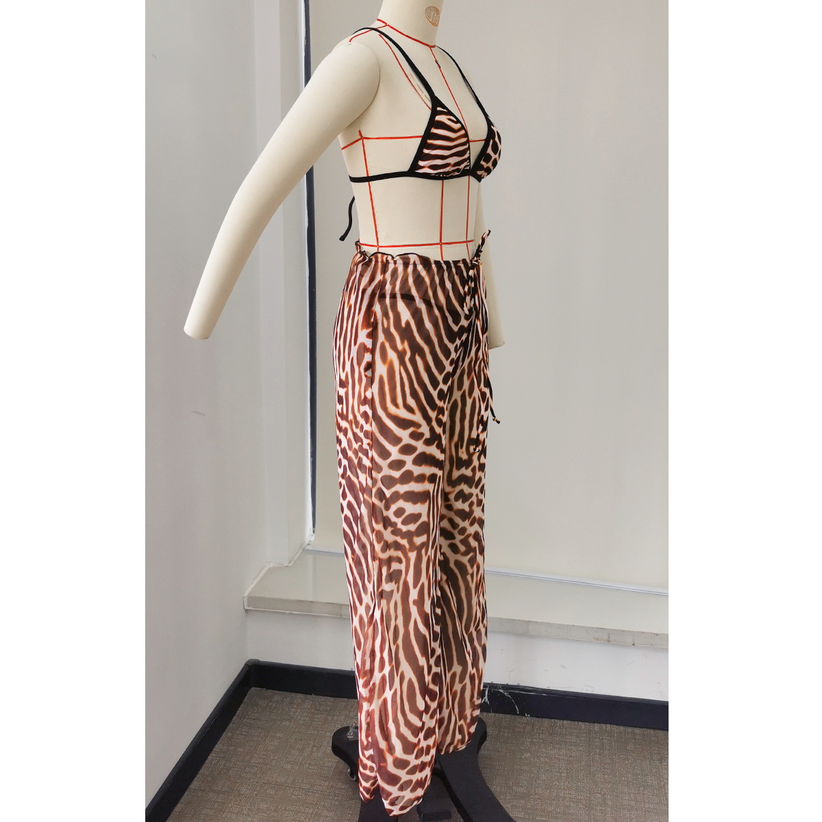 Wide Leg Drawstring Waist Trousers