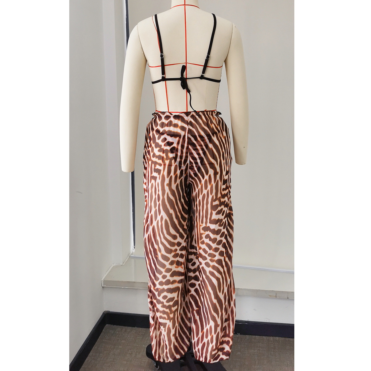 Wide Leg Drawstring Waist Trousers