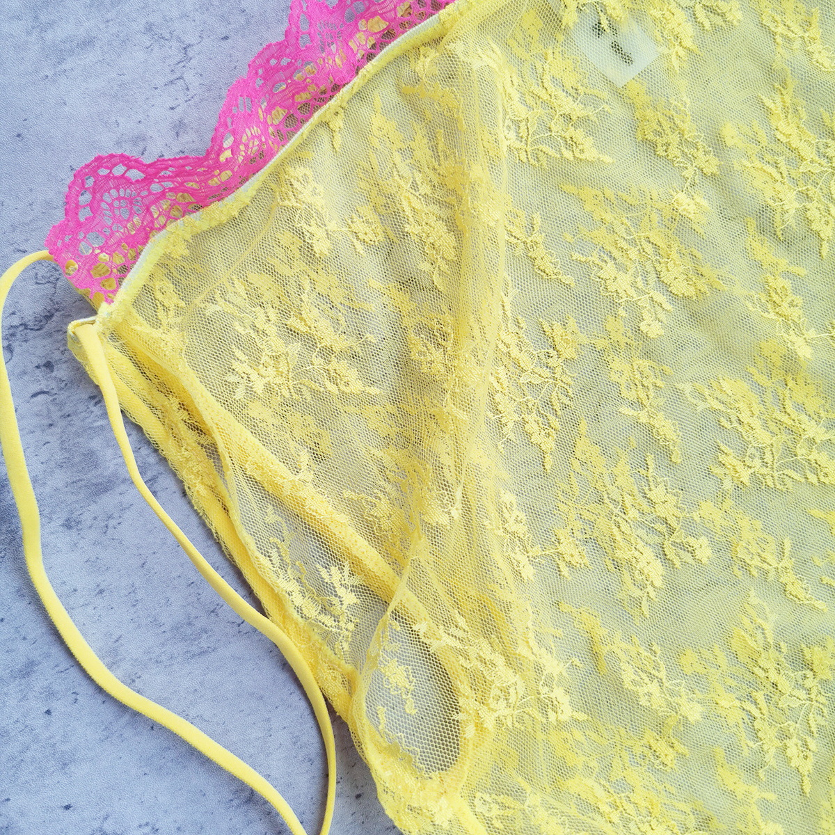 Lace Trim Halter Triangle Bikini Set with Tie Side Bottom